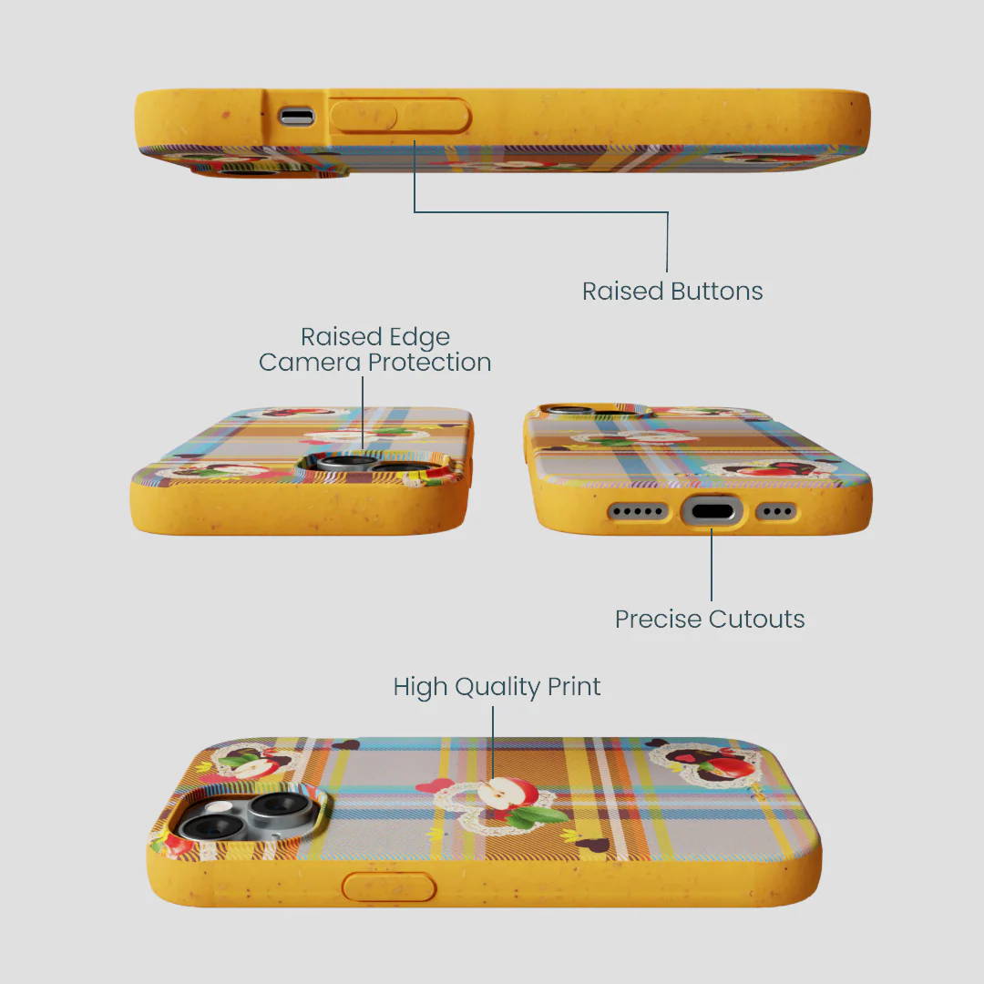 Honey Apple Plaid iPhone 14 Case - Image 3