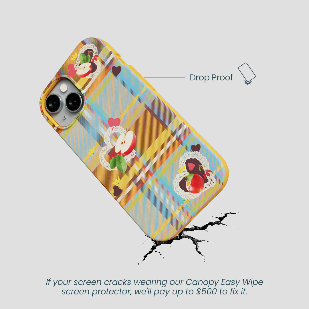 Honey Apple Plaid iPhone 14 Case - Image 5