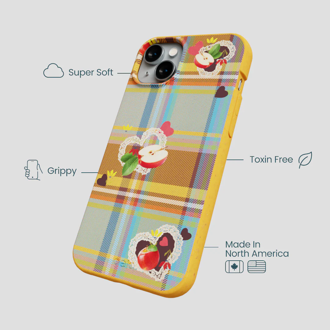 Honey Apple Plaid iPhone 14 Plus Case - Image 4