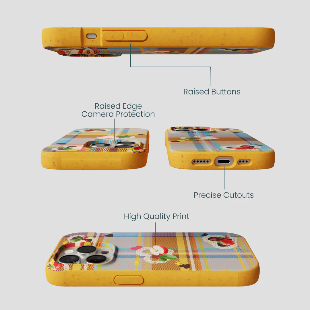 Honey Apple Plaid iPhone 14 Pro Case - Image 3
