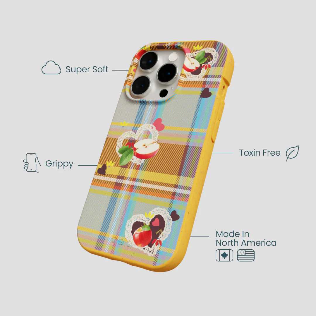 Honey Apple Plaid iPhone 14 Pro Case - Image 4