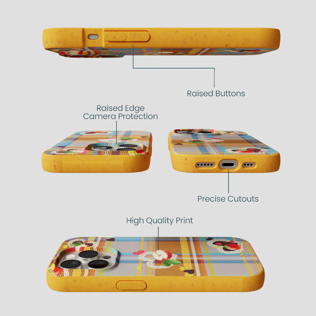 Honey Apple Plaid iPhone 15 Pro Case - Image 3