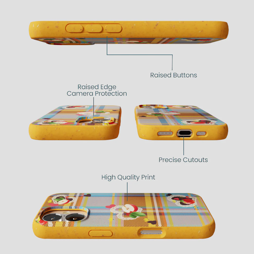 Honey Apple Plaid iPhone 16 Case - Image 3