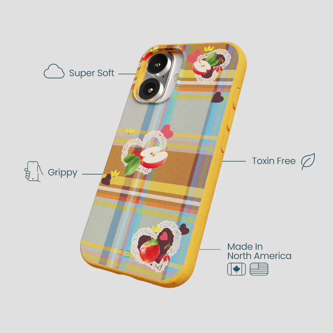 Honey Apple Plaid iPhone 16 Case - Image 4