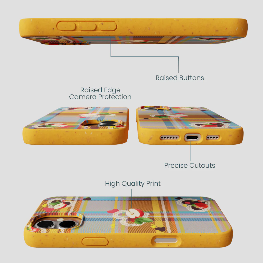 Honey Apple Plaid iPhone 16 Plus Case - Image 3