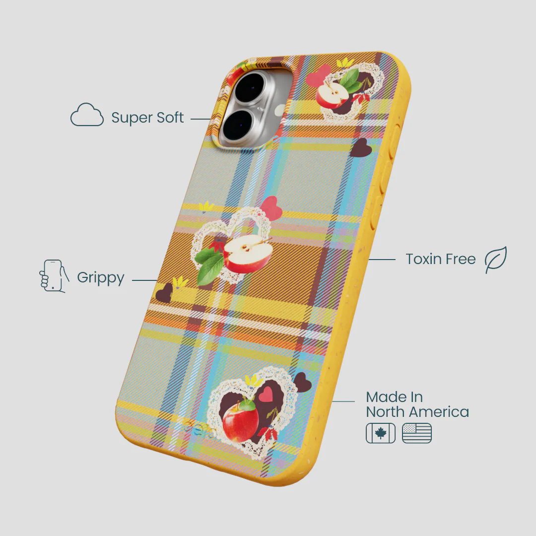Honey Apple Plaid iPhone 16 Plus Case - Image 4