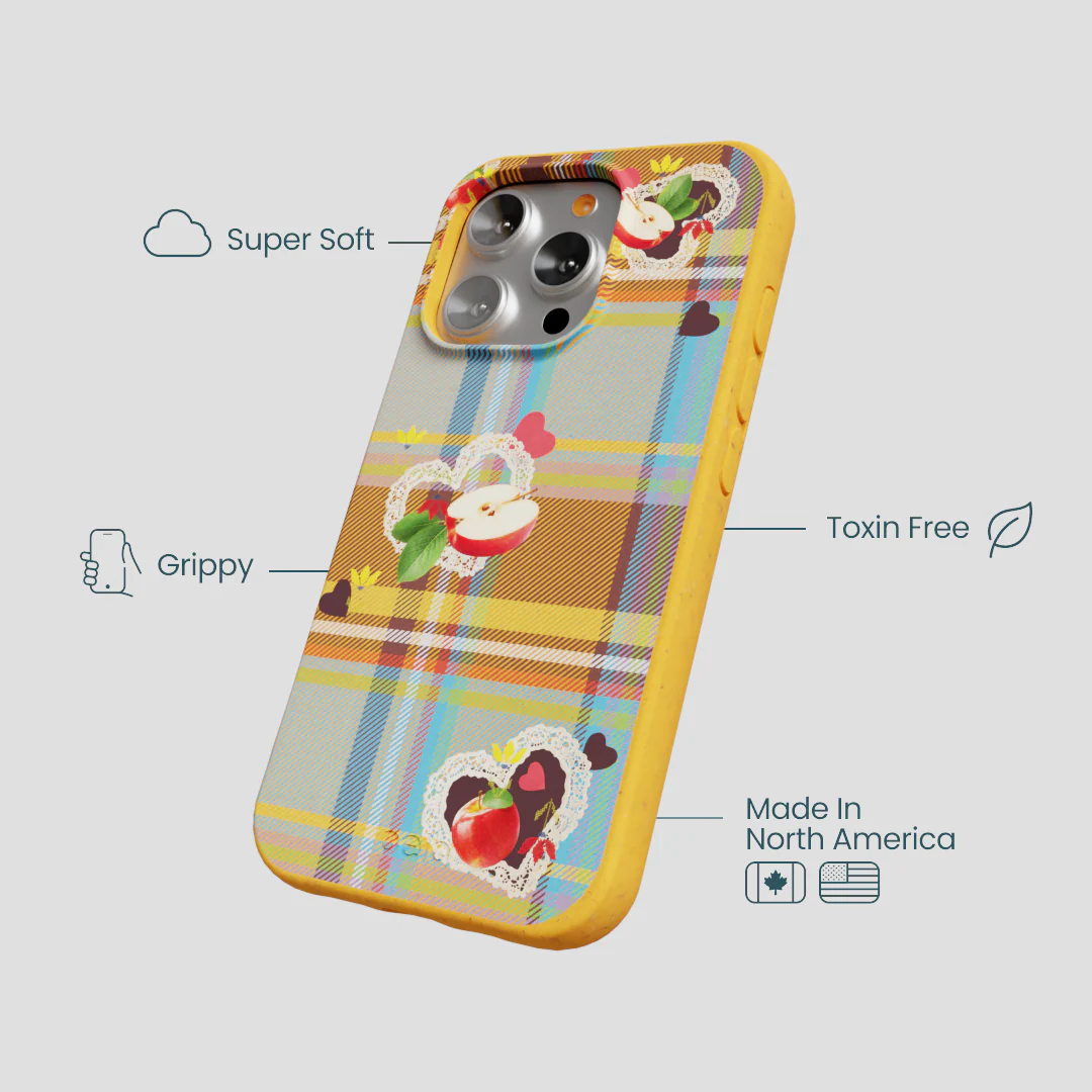 Honey Apple Plaid iPhone 16 Pro Case - Image 4