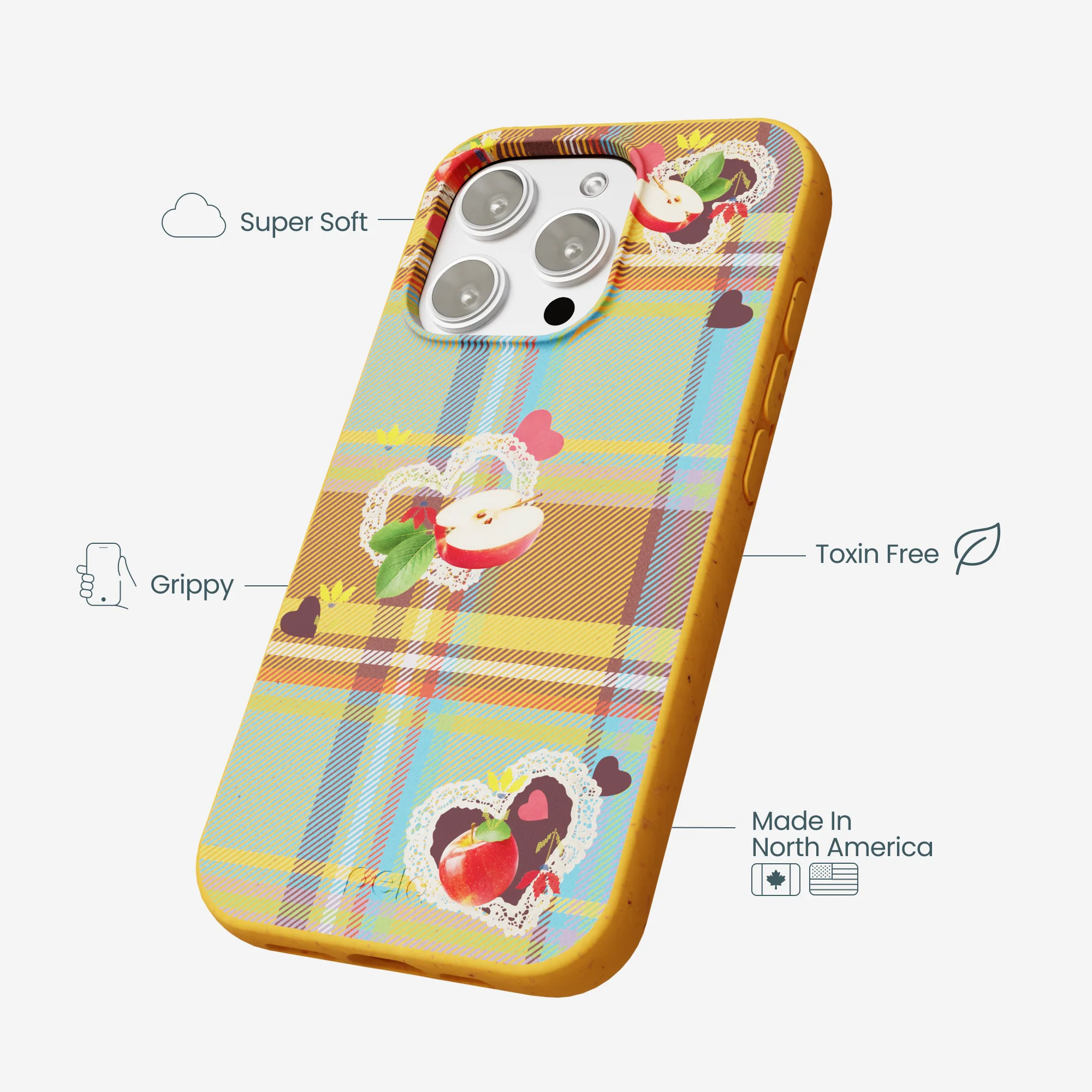 Honey Apple Plaid iPhone 16 Pro Max Case - Image 4
