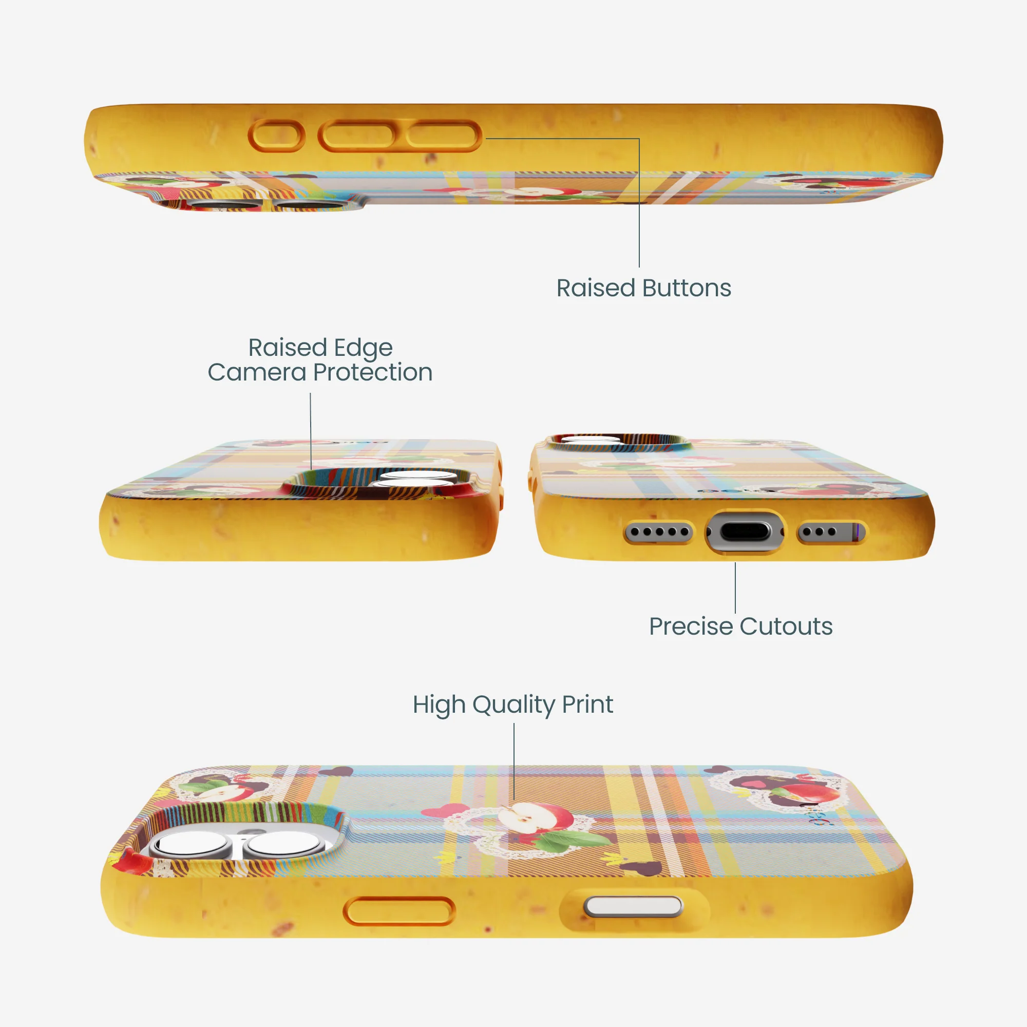 Honey Apple Plaid iPhone 17 Case - Image 3
