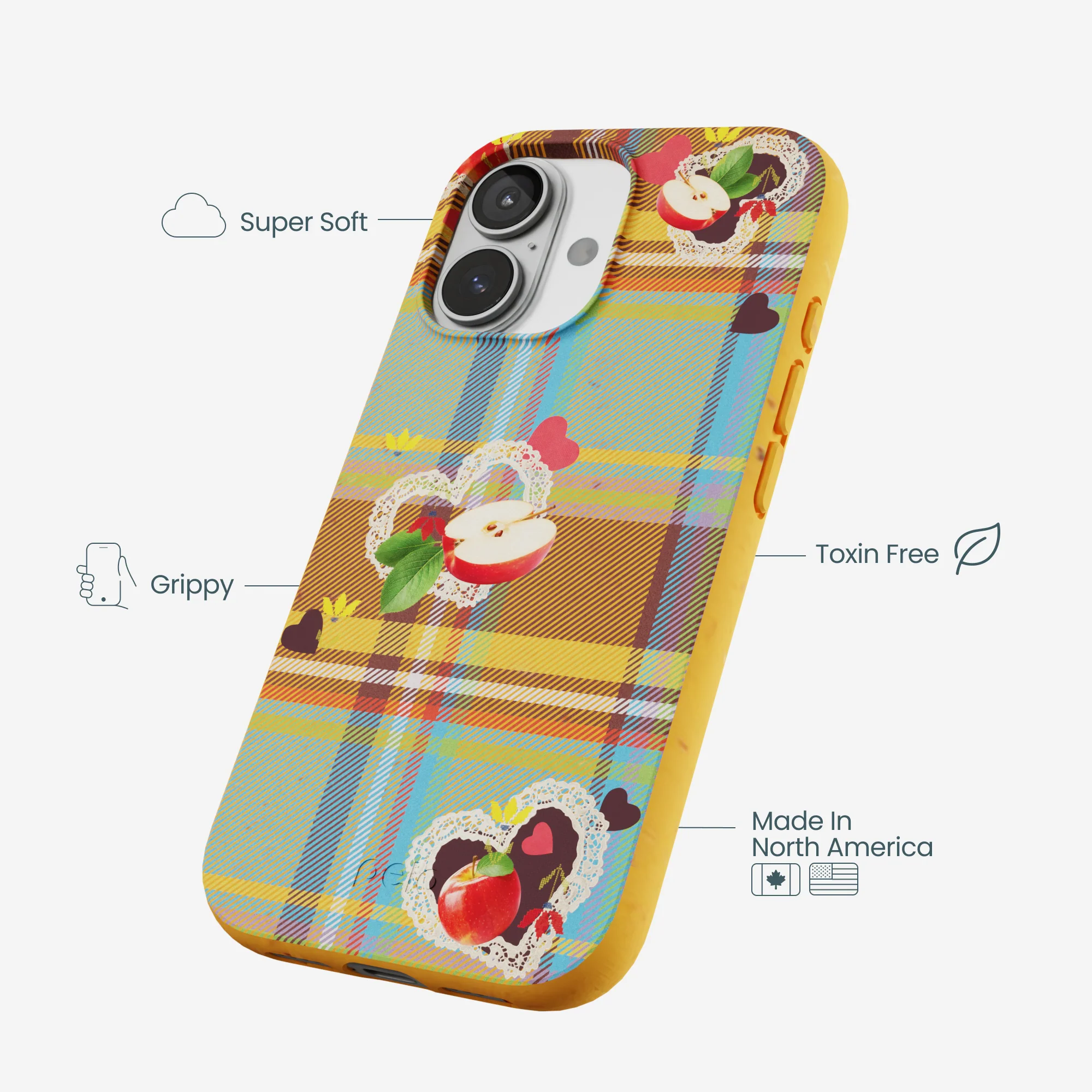 Honey Apple Plaid iPhone 17 Case - Image 4