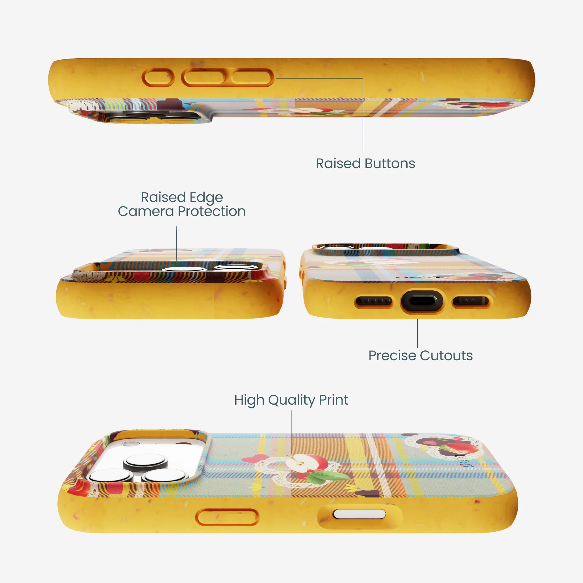 Honey Apple Plaid iPhone 17 Pro Case - Image 3