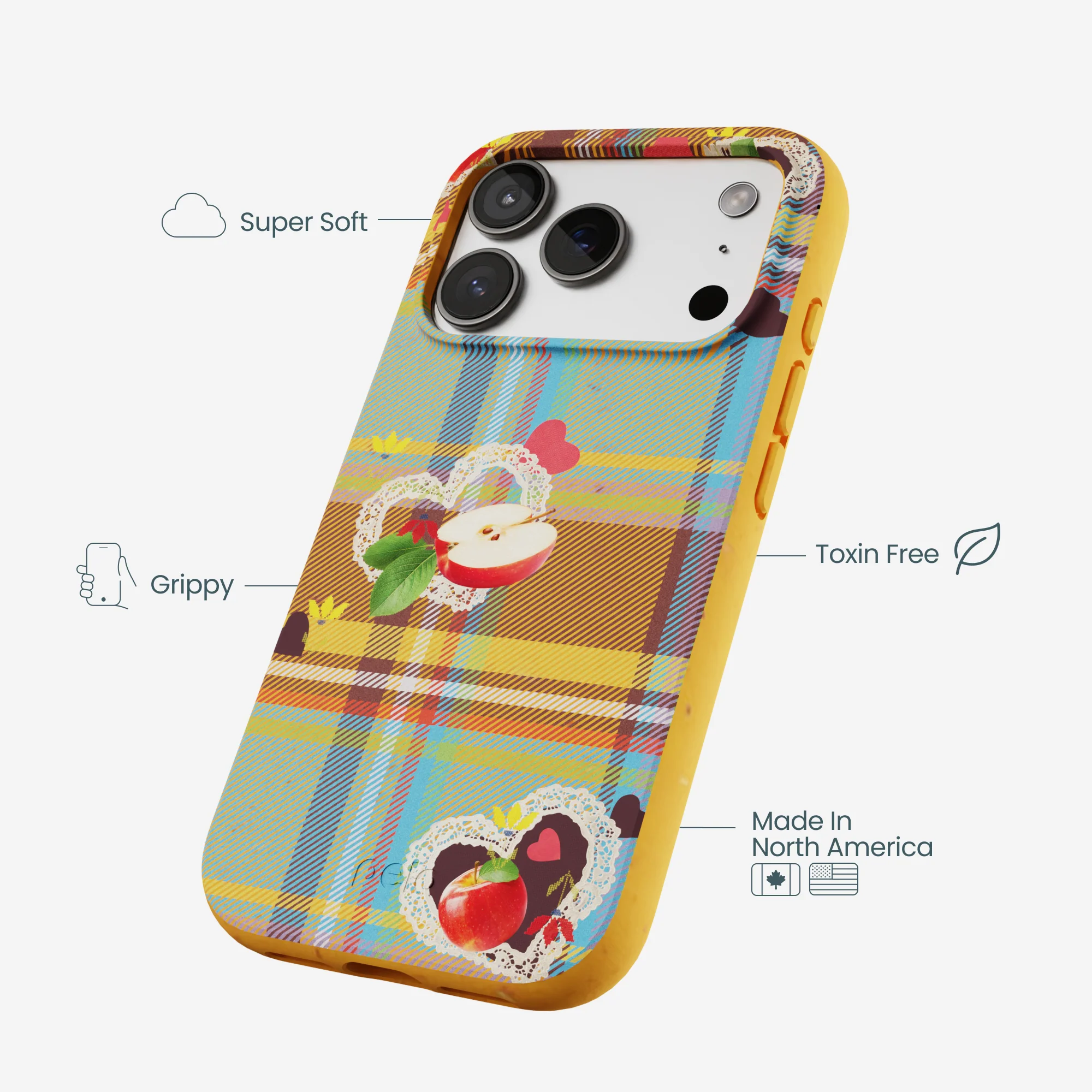 Honey Apple Plaid iPhone 17 Pro Case - Image 4