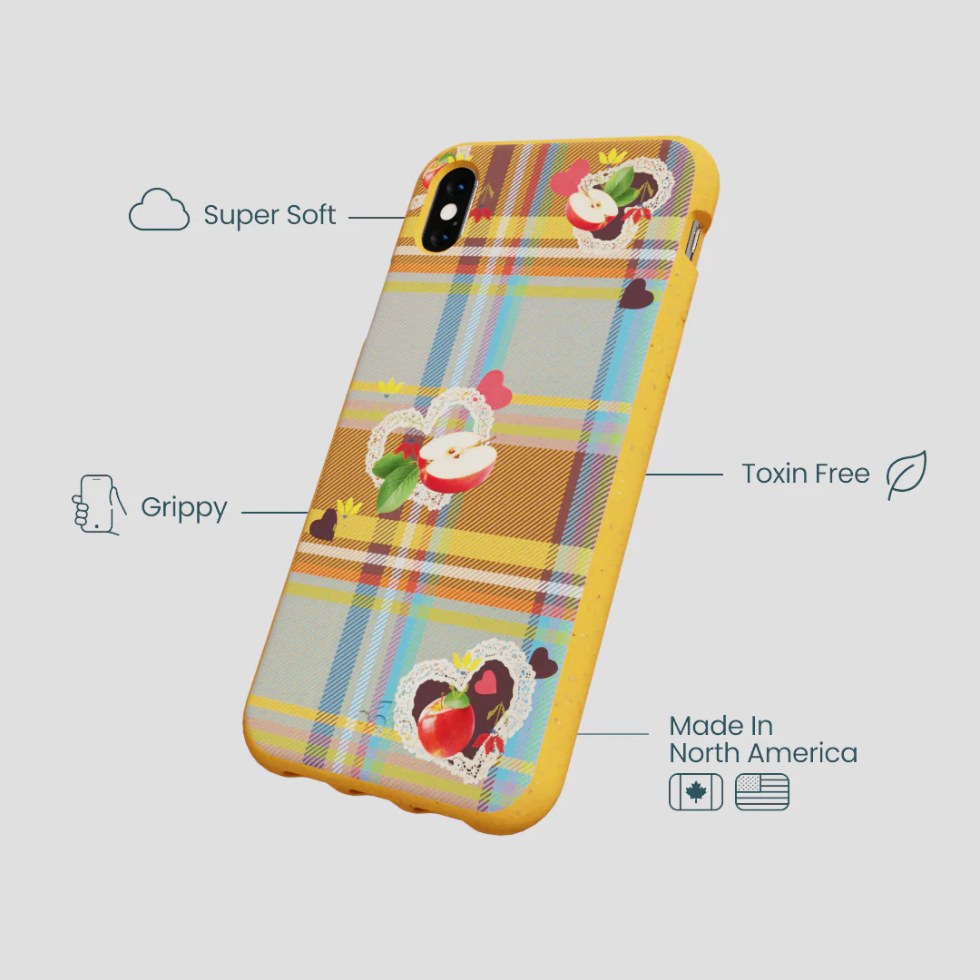 Honey Apple Plaid iPhone XR Case - Image 4