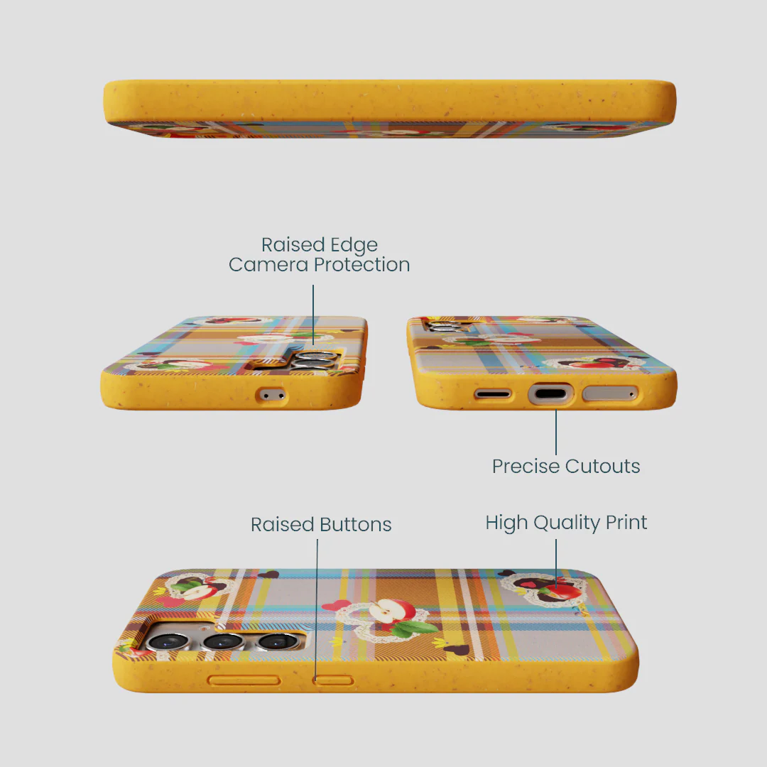 Honey Apple Plaid Samsung Galaxy S25 Case - Image 3