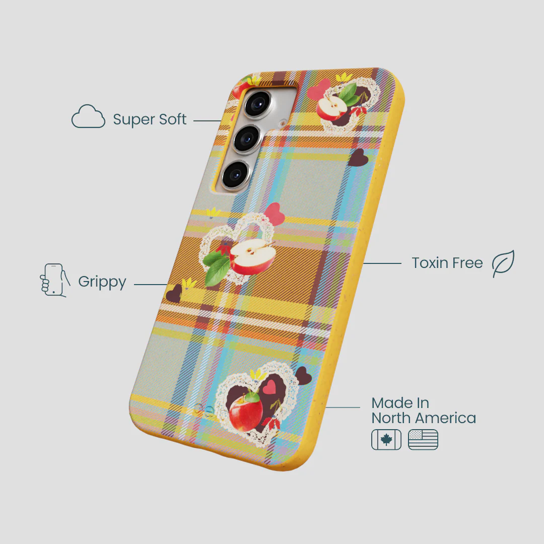 Honey Apple Plaid Samsung Galaxy S25 Case - Image 4