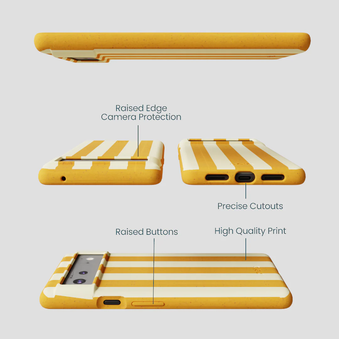 Honey Big Butter Stripes Google Pixel 6a Case - Image 2