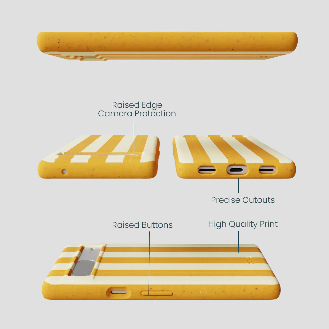 Honey Big Butter Stripes Google Pixel 7a Case - Image 2