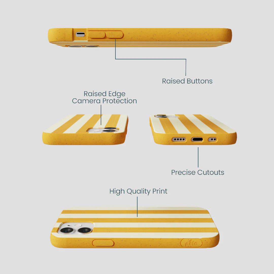 Honey Big Butter Stripes iPhone 12 Mini Case - Image 2