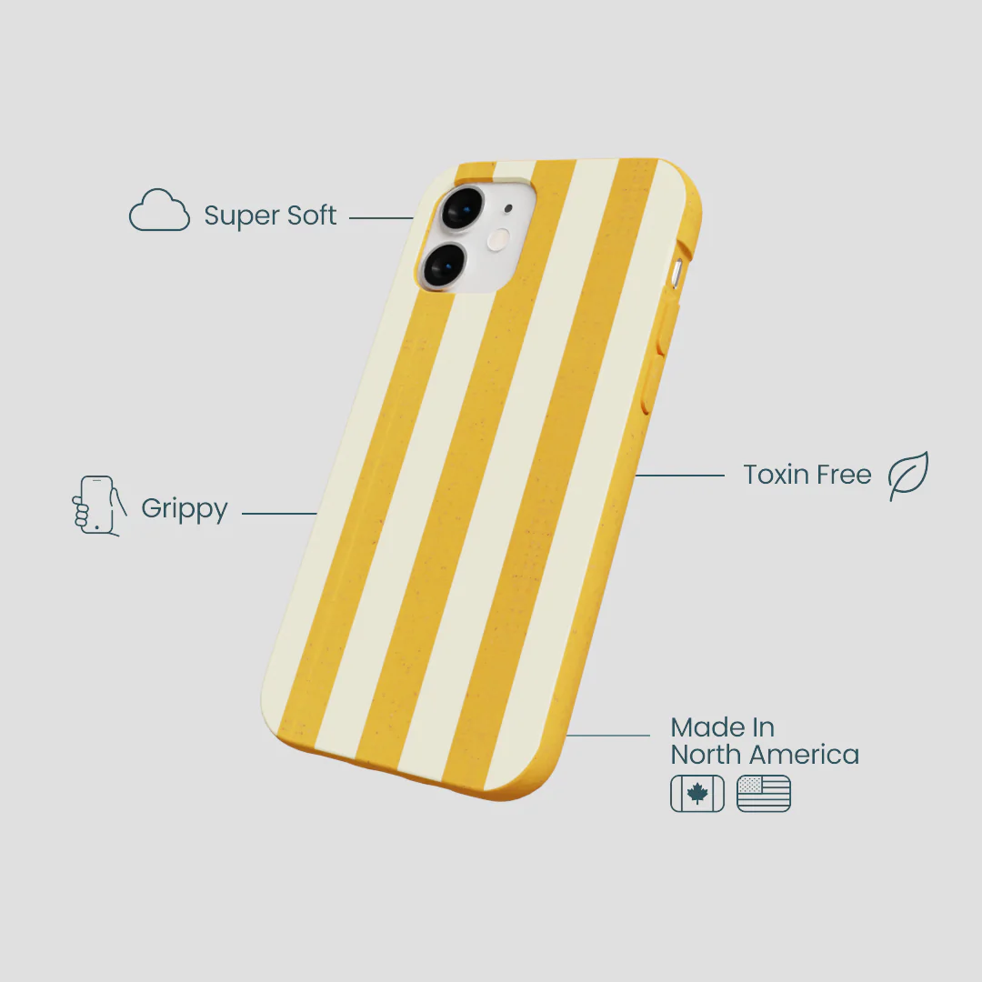 Honey Big Butter Stripes iPhone 12 Mini Case - Image 3