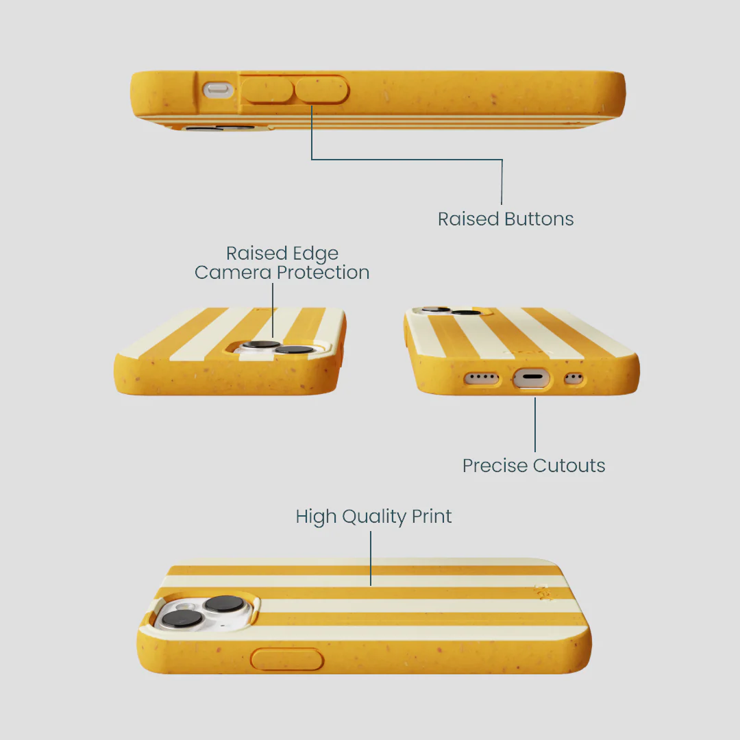 Honey Big Butter Stripes iPhone 13 Mini Case - Image 2