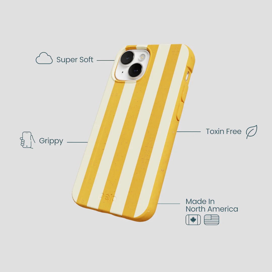 Honey Big Butter Stripes iPhone 13 Mini Case - Image 3
