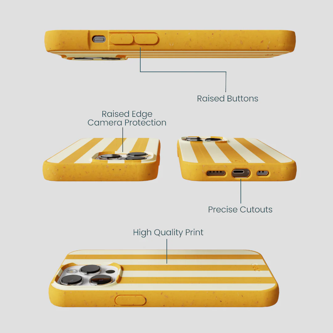Honey Big Butter Stripes iPhone 13 Pro Case - Image 2