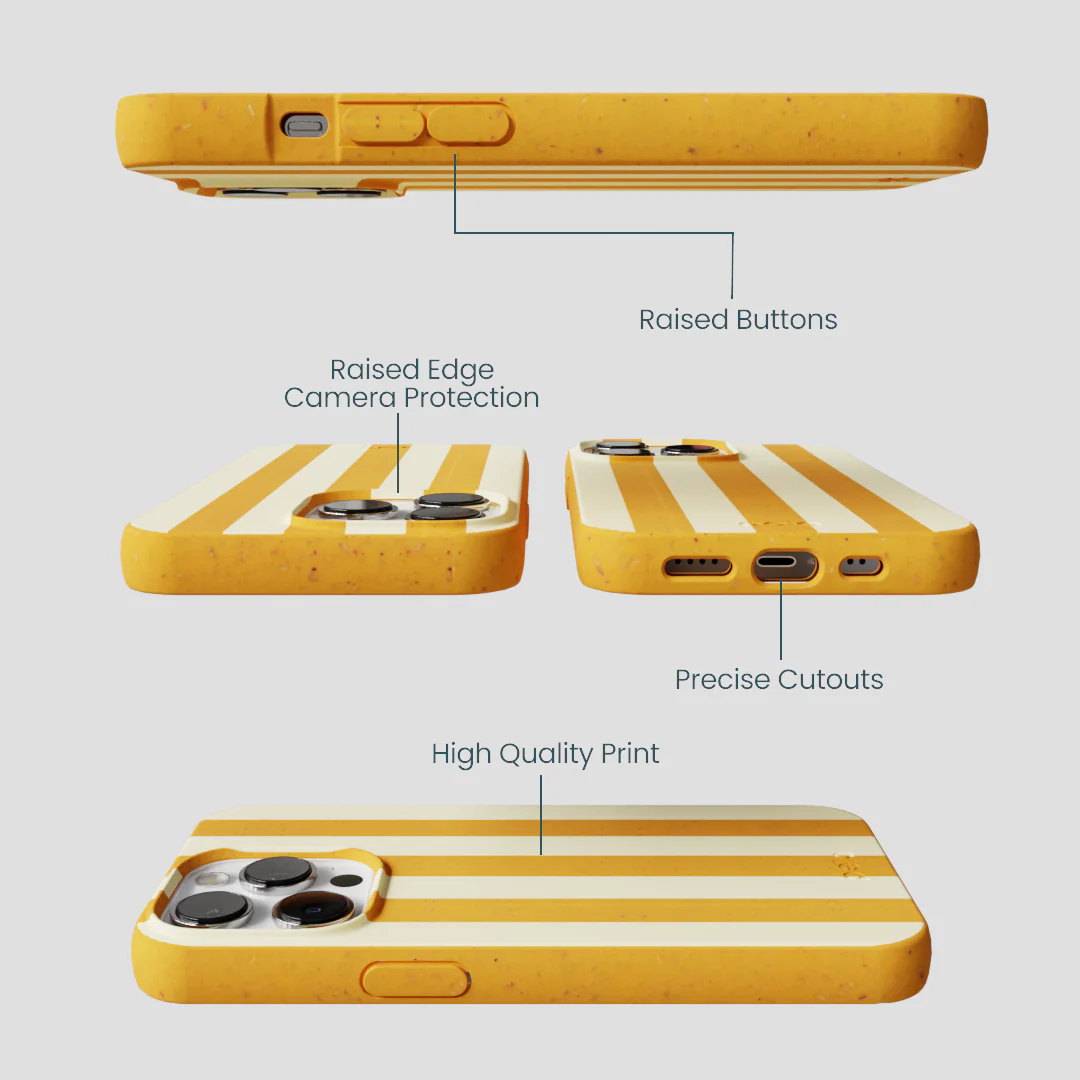 Honey Big Butter Stripes iPhone 13 Pro Max Case - Image 2