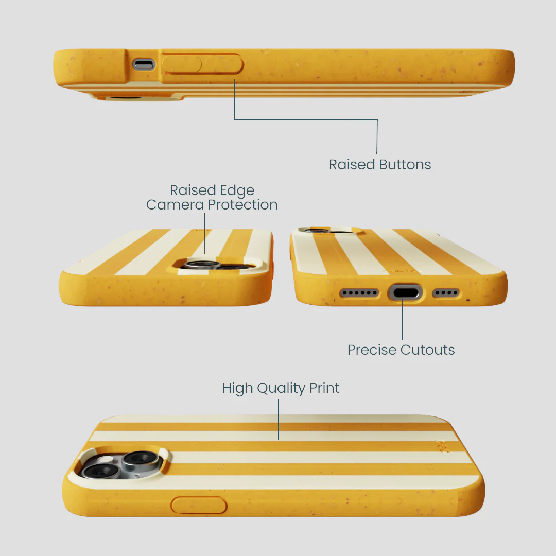 Honey Big Butter Stripes iPhone 14 Plus Case - Image 2