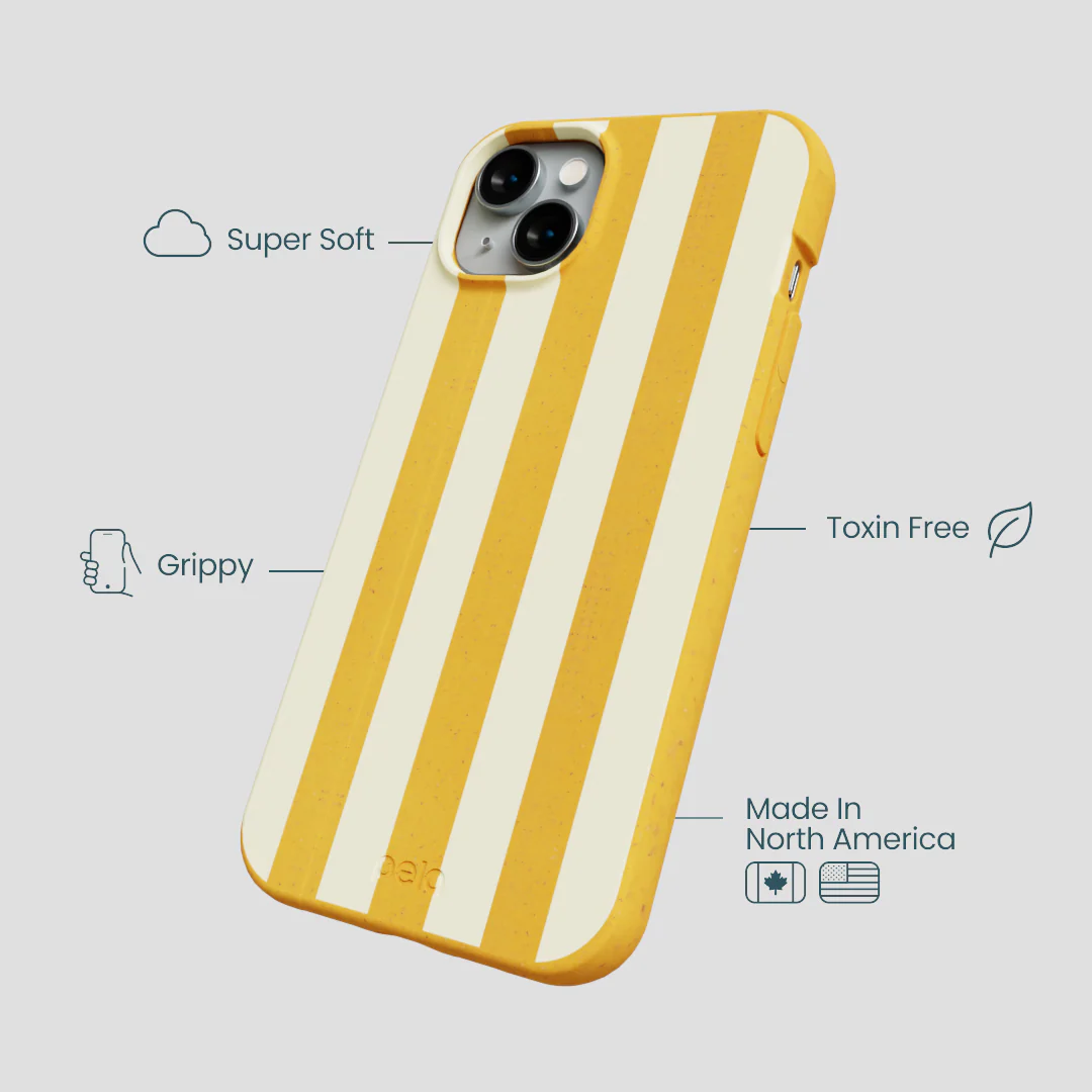 Honey Big Butter Stripes iPhone 14 Plus Case - Image 3