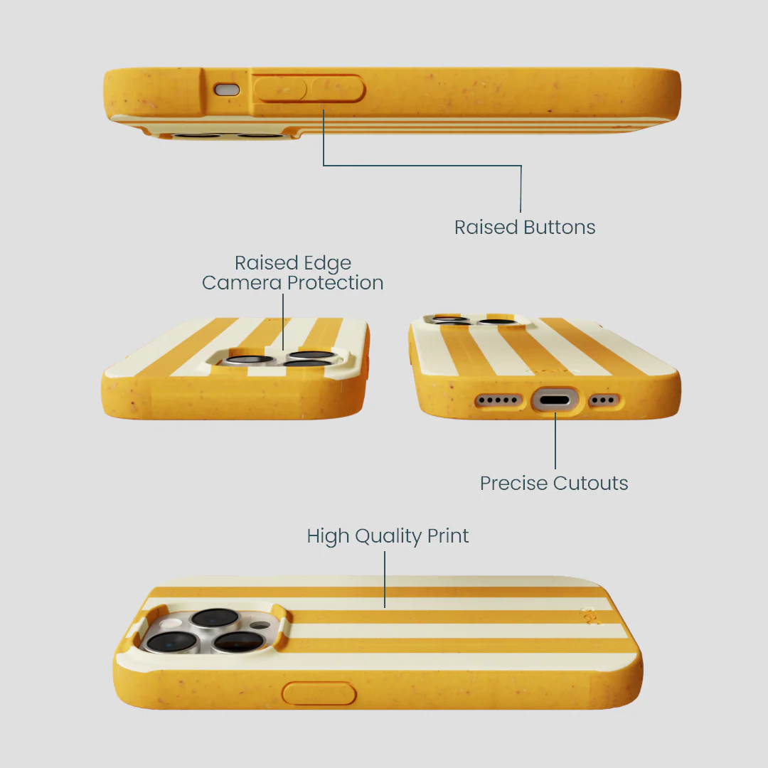 Honey Big Butter Stripes iPhone 14 Pro Case - Image 2