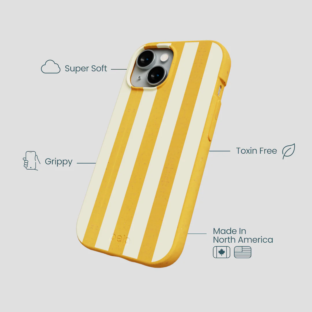 Honey Big Butter Stripes iPhone 15 Case - Image 3