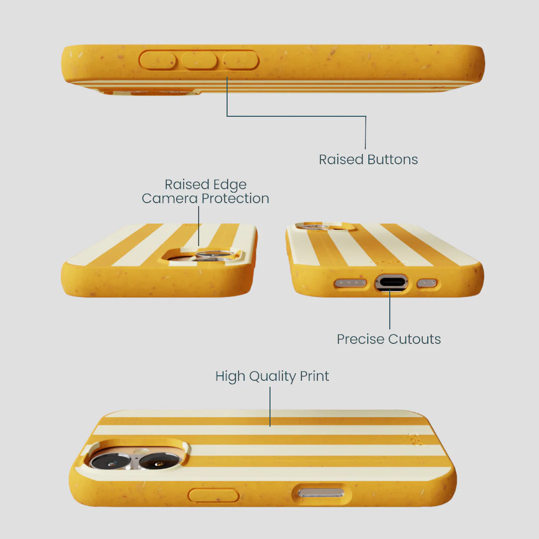 Honey Big Butter Stripes iPhone 16 Case - Image 2