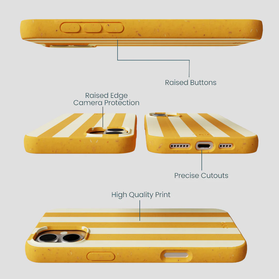 Honey Big Butter Stripes iPhone 16 Plus Case - Image 2