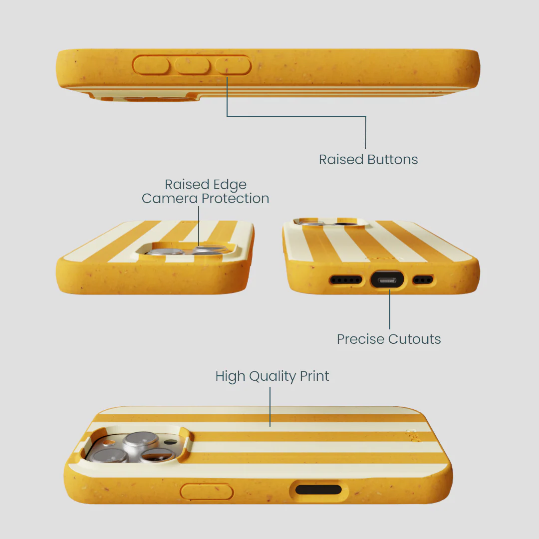 Honey Big Butter Stripes iPhone 16 Pro Case - Image 2