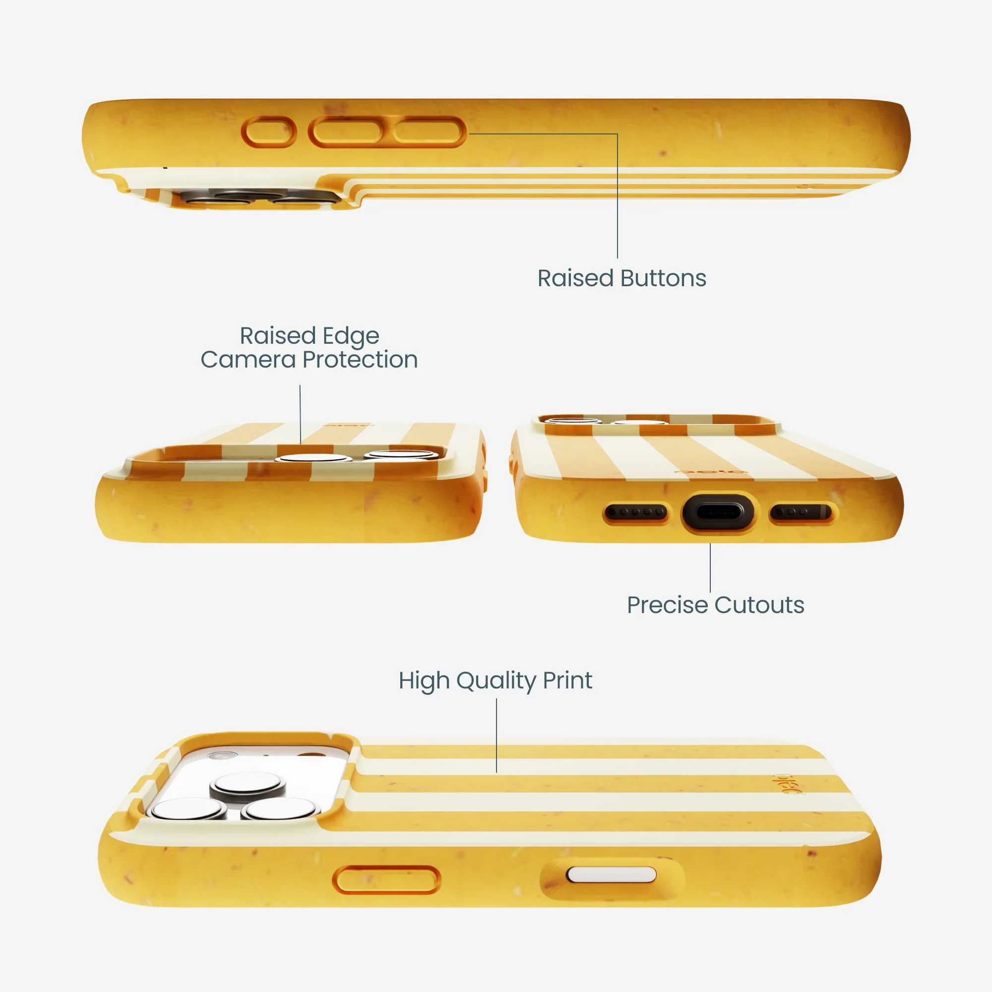 Honey Big Butter Stripes iPhone 17 Pro Case - Image 2