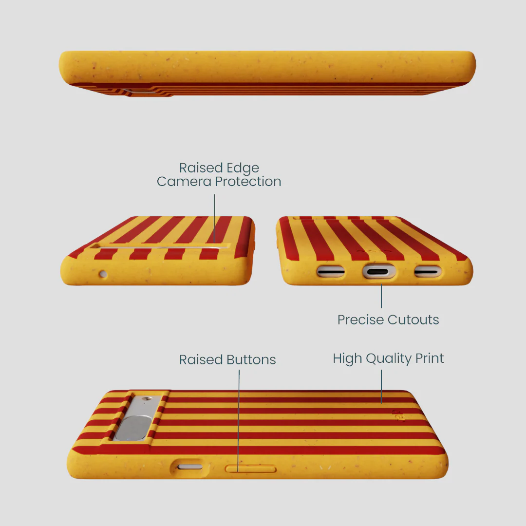 Honey Circus Stripes Google Pixel 7a Case - Image 2