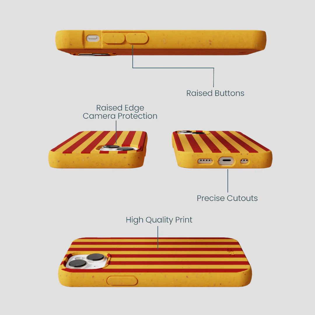 Honey Circus Stripes iPhone 13 Mini Case - Image 2