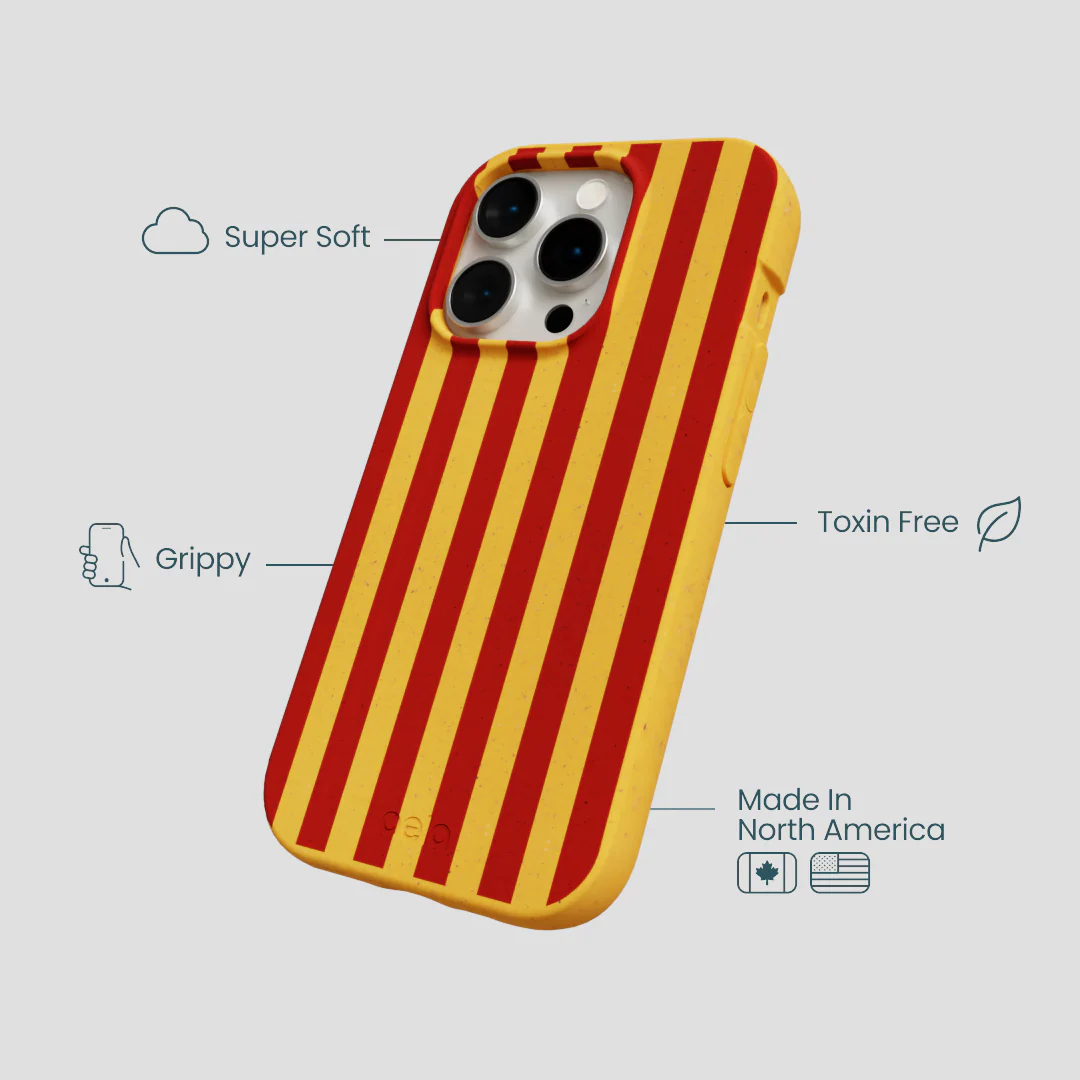 Honey Circus Stripes iPhone 14 Pro Case - Image 3