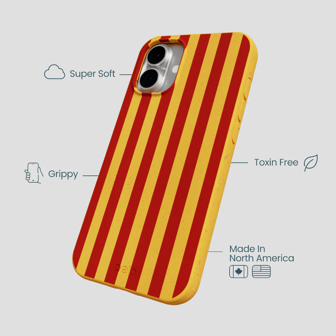 Honey Circus Stripes iPhone 16 Plus Case - Image 3