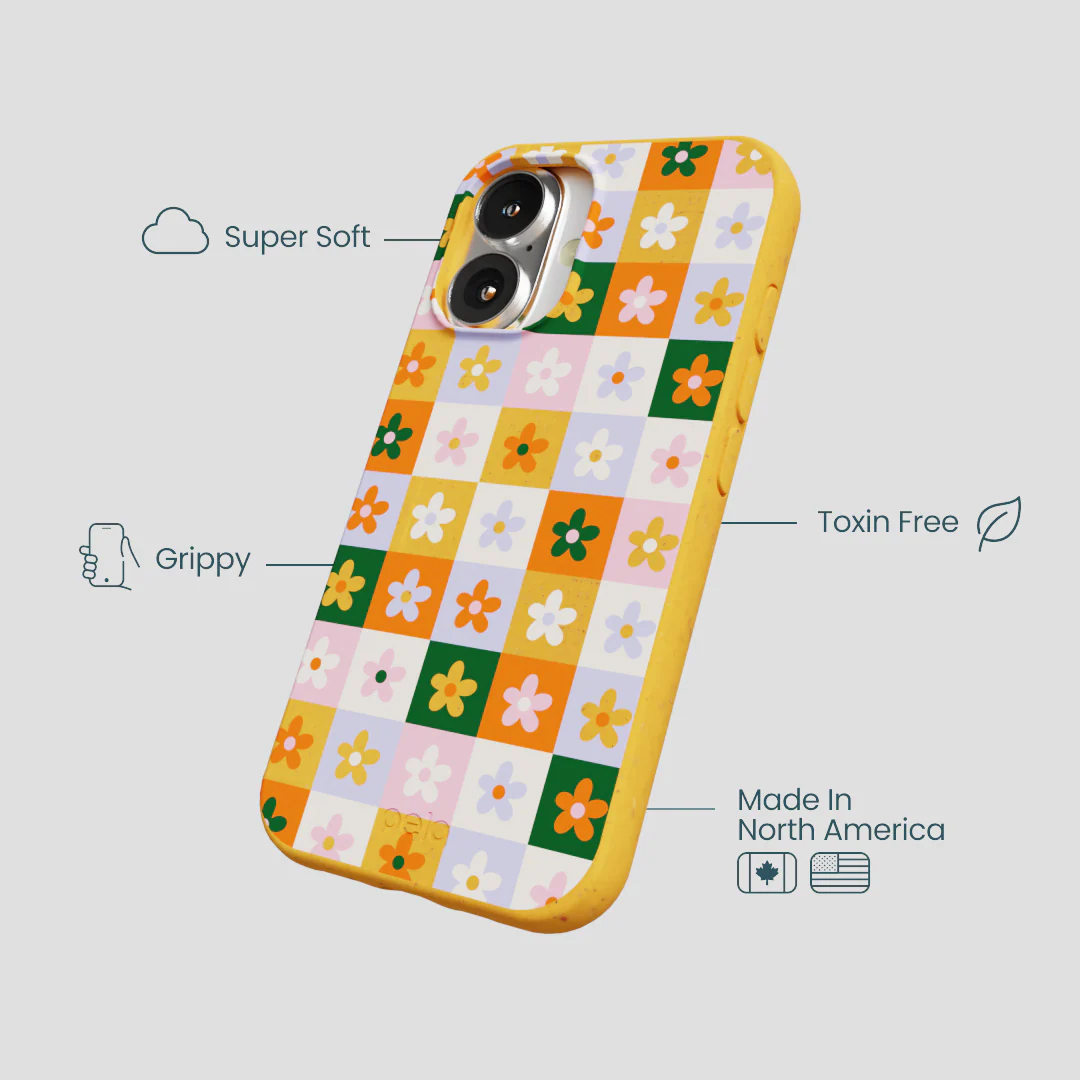 Honey Flower Tiles iPhone 16 Case - Image 4