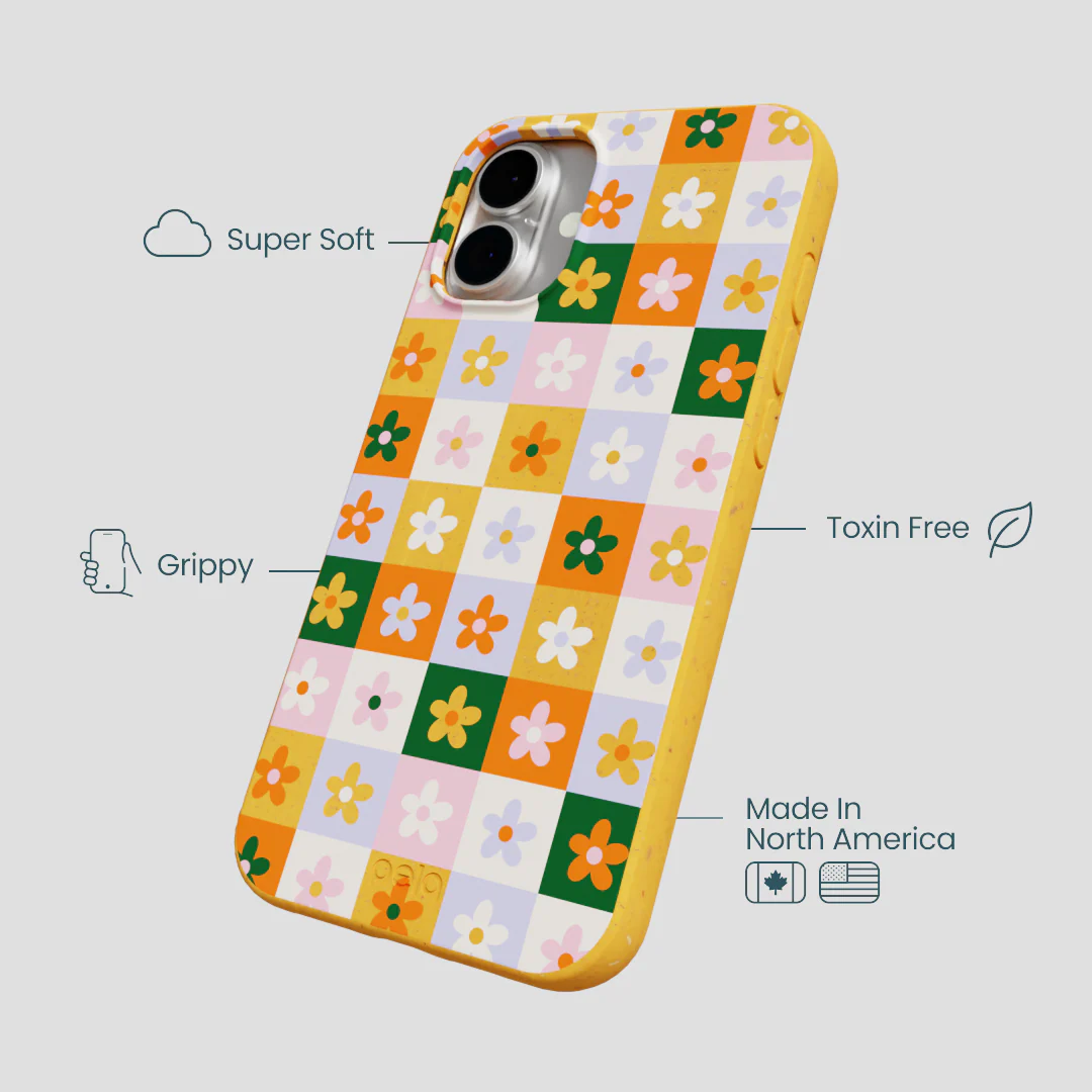 Honey Flower Tiles iPhone 16 Plus Case - Image 4