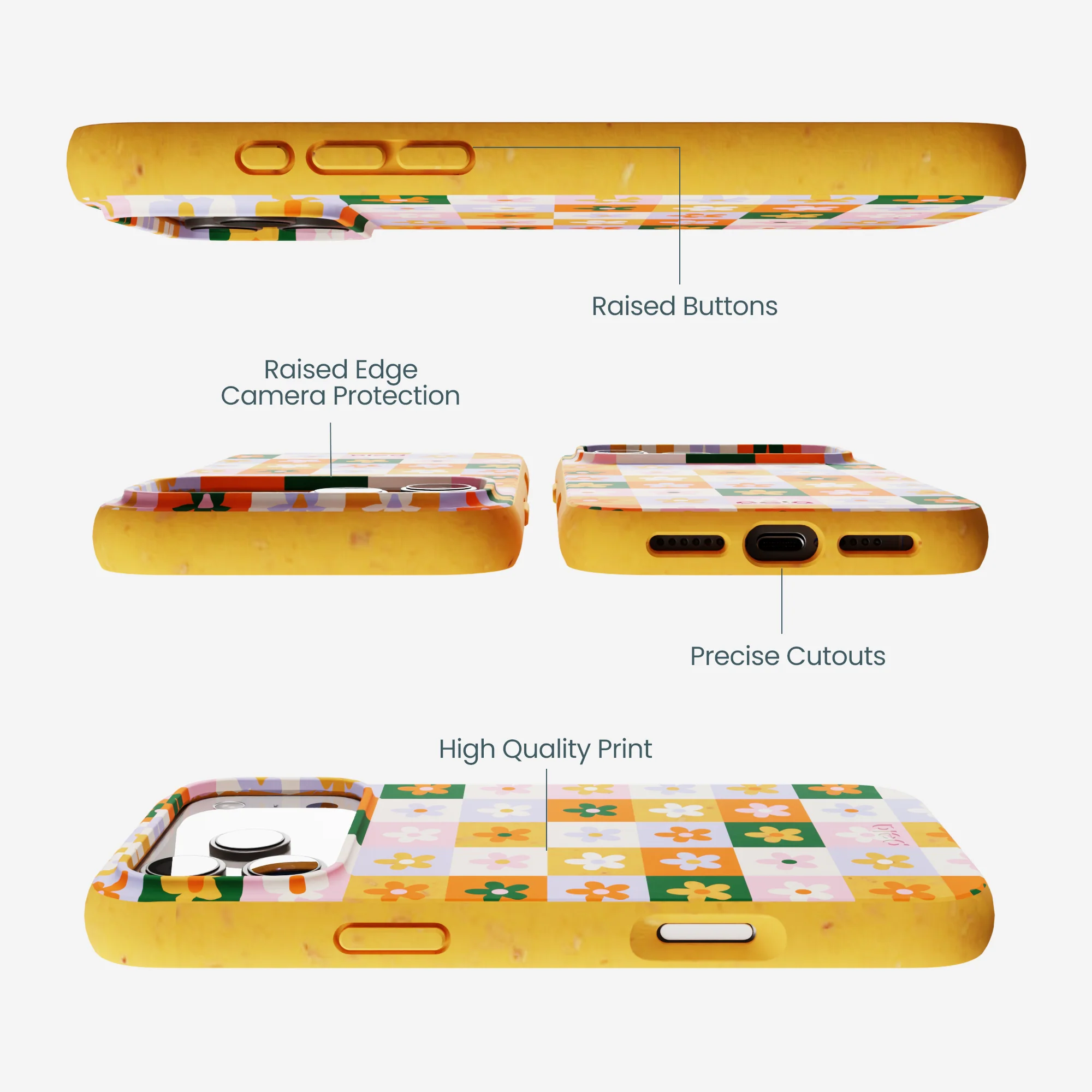 Honey Flower Tiles iPhone 17 Pro Max Case - Image 3