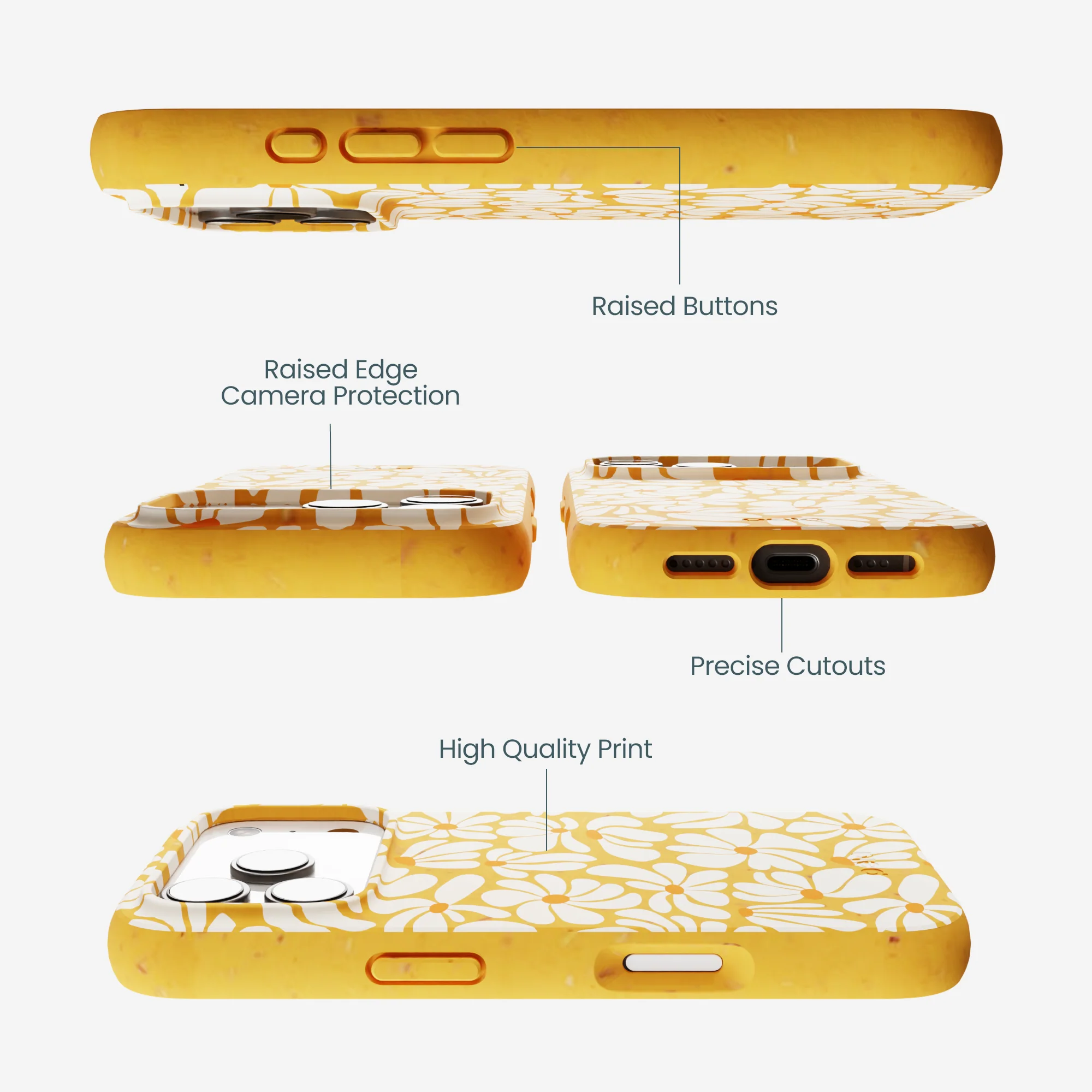 Honey Funky Petals iPhone 17 Pro Case - Image 3