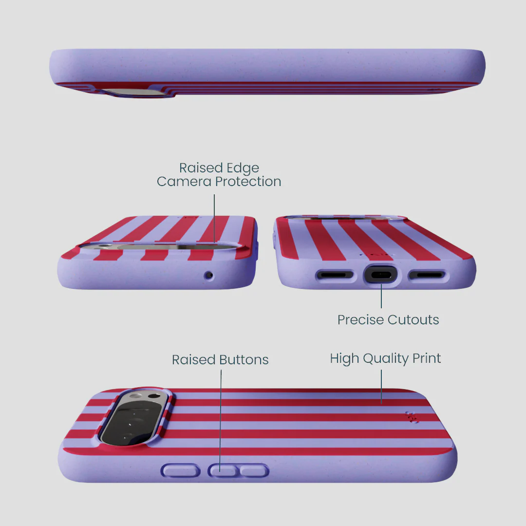 Lavender Berry Stripes Google Pixel 10 Pro XL Case - Image 2
