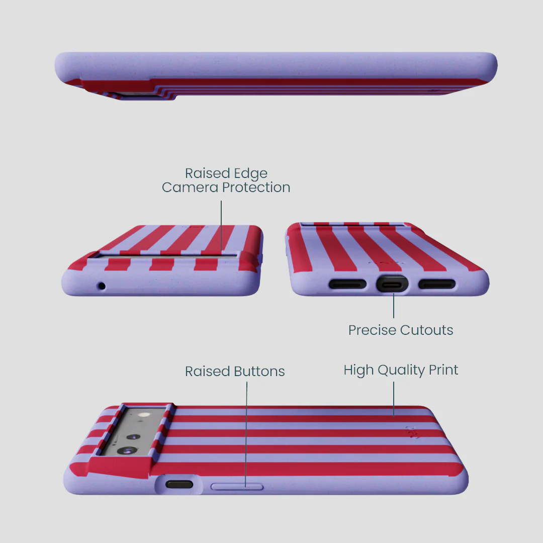 Lavender Berry Stripes Google Pixel 6a Case - Image 2
