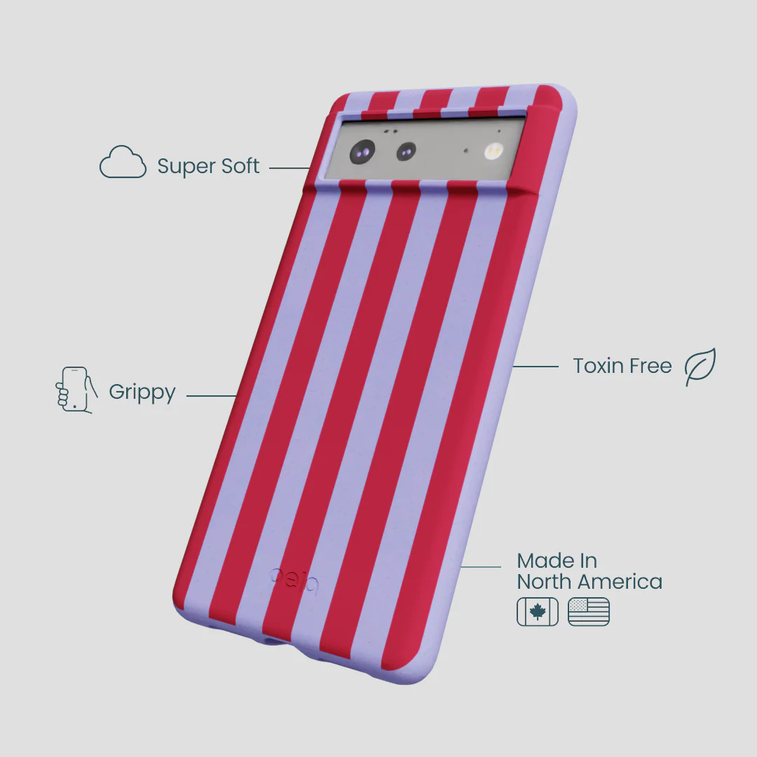 Lavender Berry Stripes Google Pixel 6a Case - Image 3