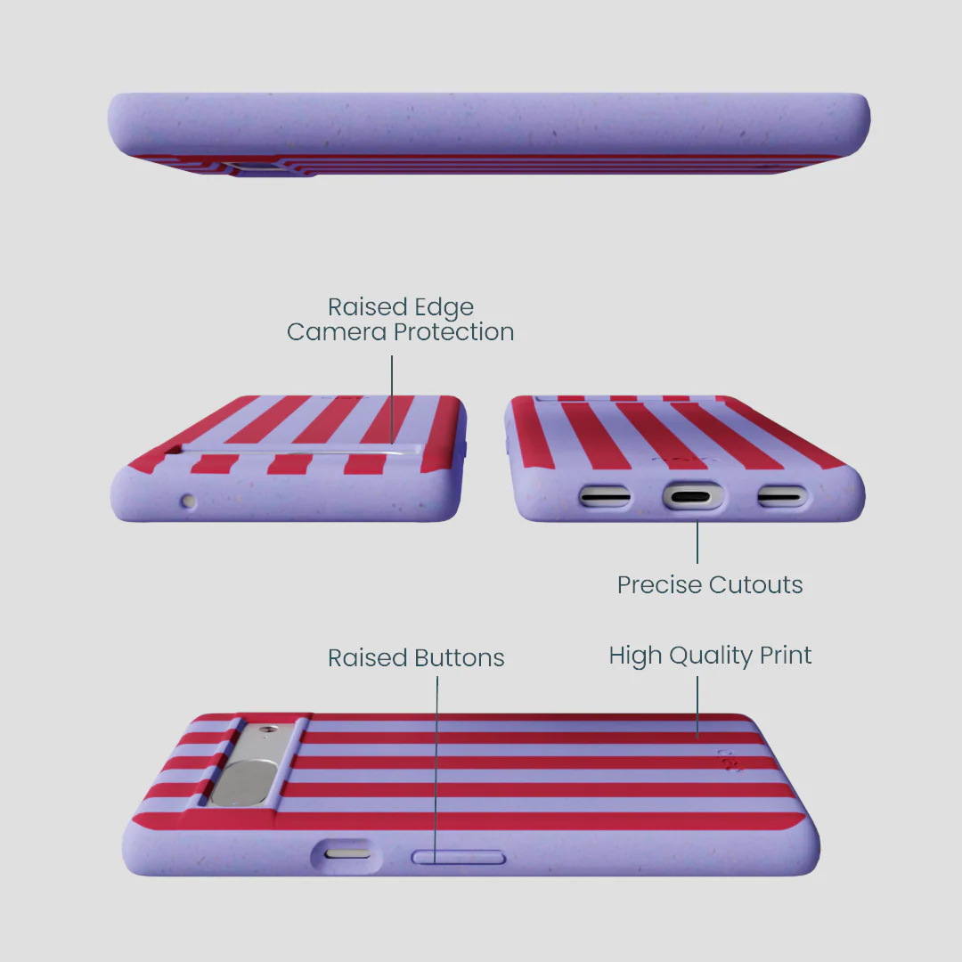 Lavender Berry Stripes Google Pixel 7 Case - Image 2