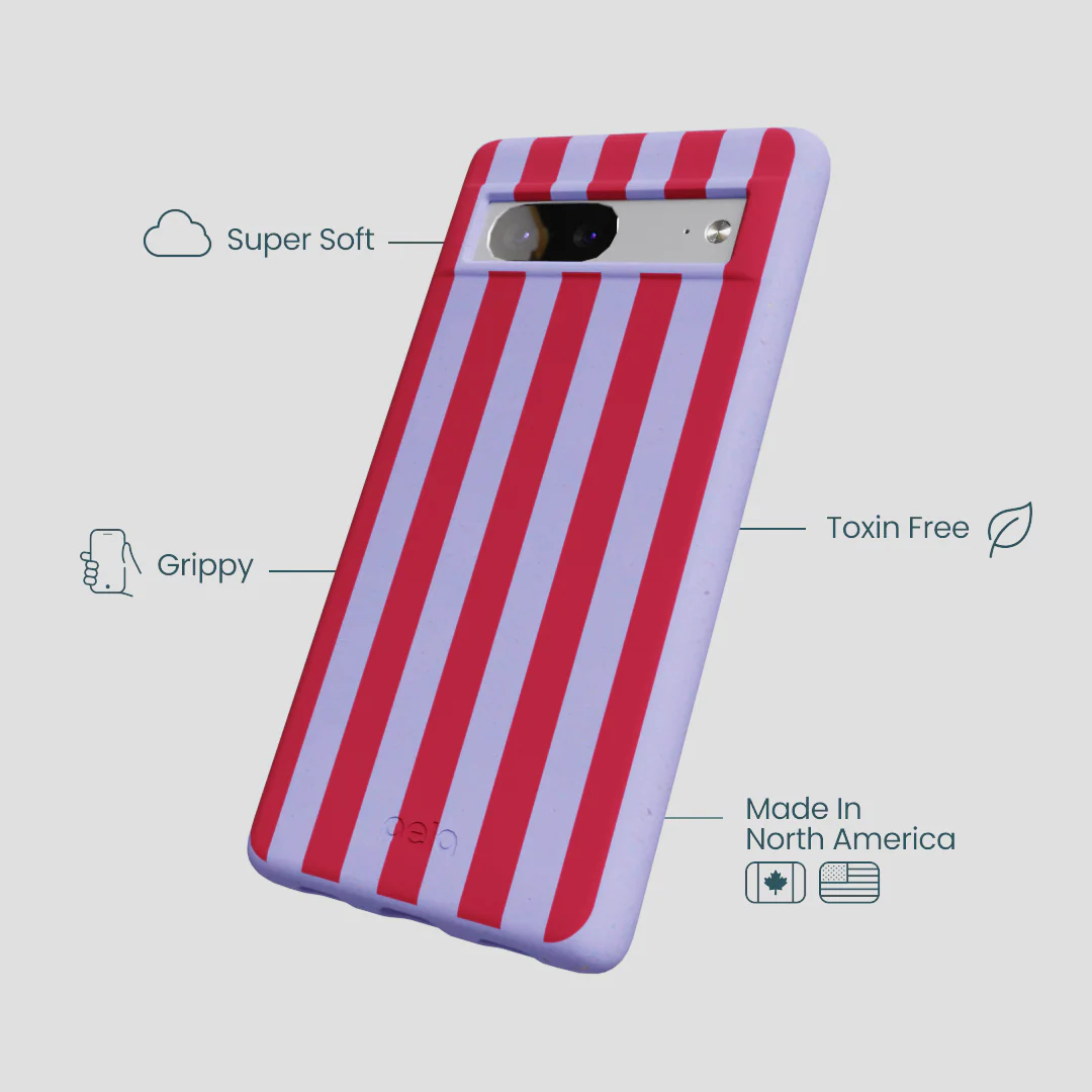 Lavender Berry Stripes Google Pixel 7 Case - Image 3