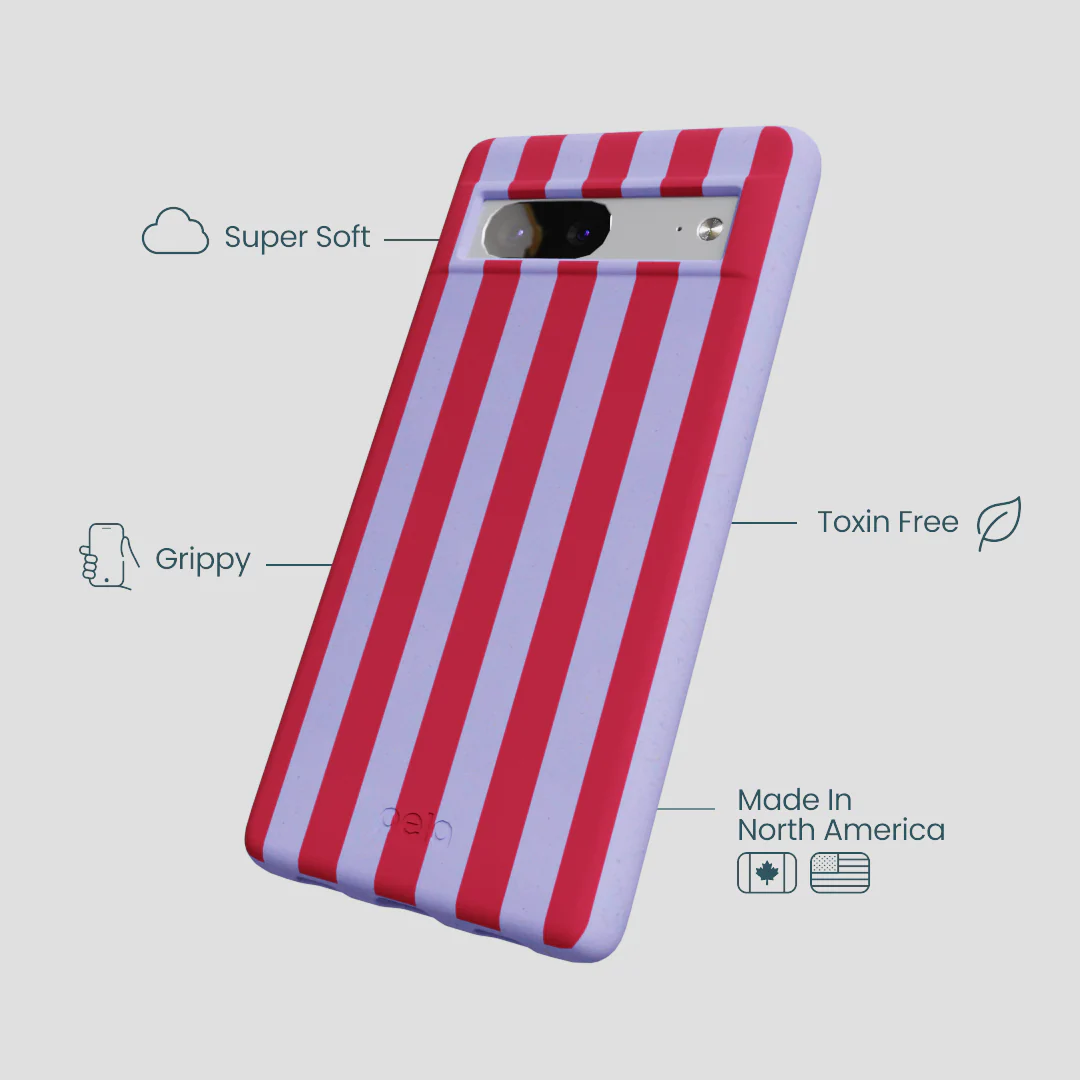 Lavender Berry Stripes Google Pixel 7a Case - Image 3