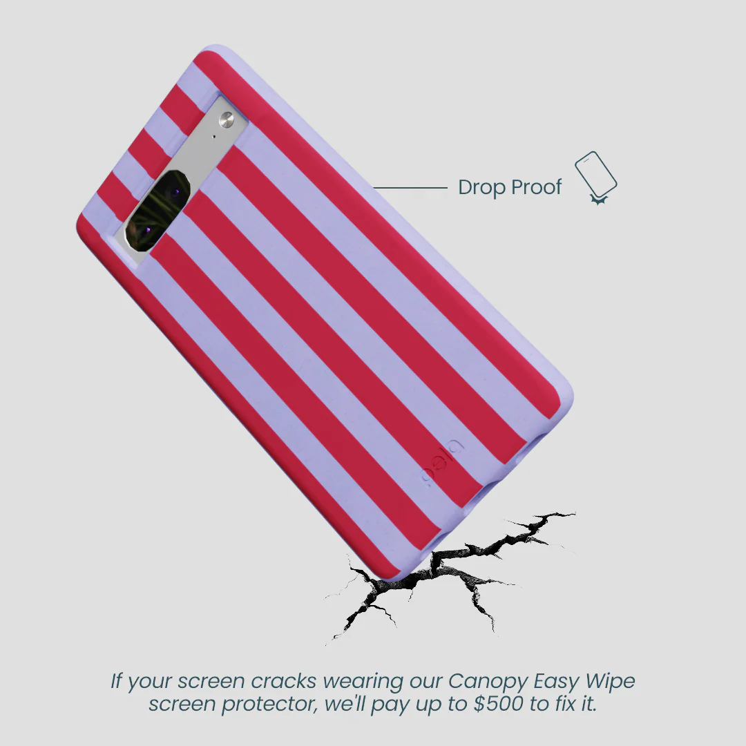 Lavender Berry Stripes Google Pixel 7a Case - Image 4